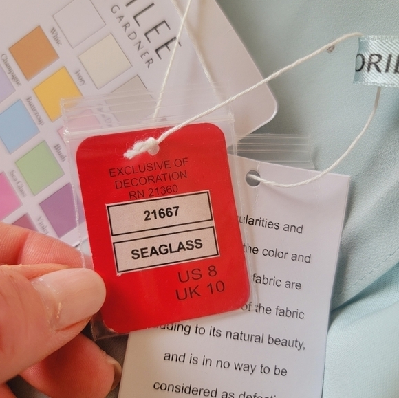 NWT Morilee Chiffon Bridesmaid Dress with Flutter Sleeve and Front Slit 8 - Picture 8 of 10